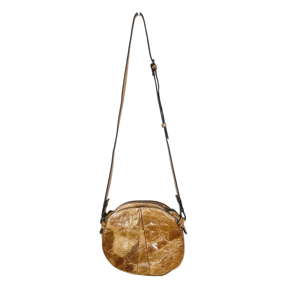 Y2K Patricia Nash Bag S Crossbody Italian Leather Metallic Gold Brown Fairy Boho